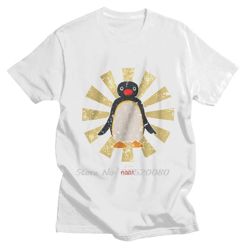 Retro Japanese Pingu Noot Tshirt Unisex Streetwear T Shirt Short Sleeve Anime Pingu Penguin Meme Tshirt Cotton Tees Top