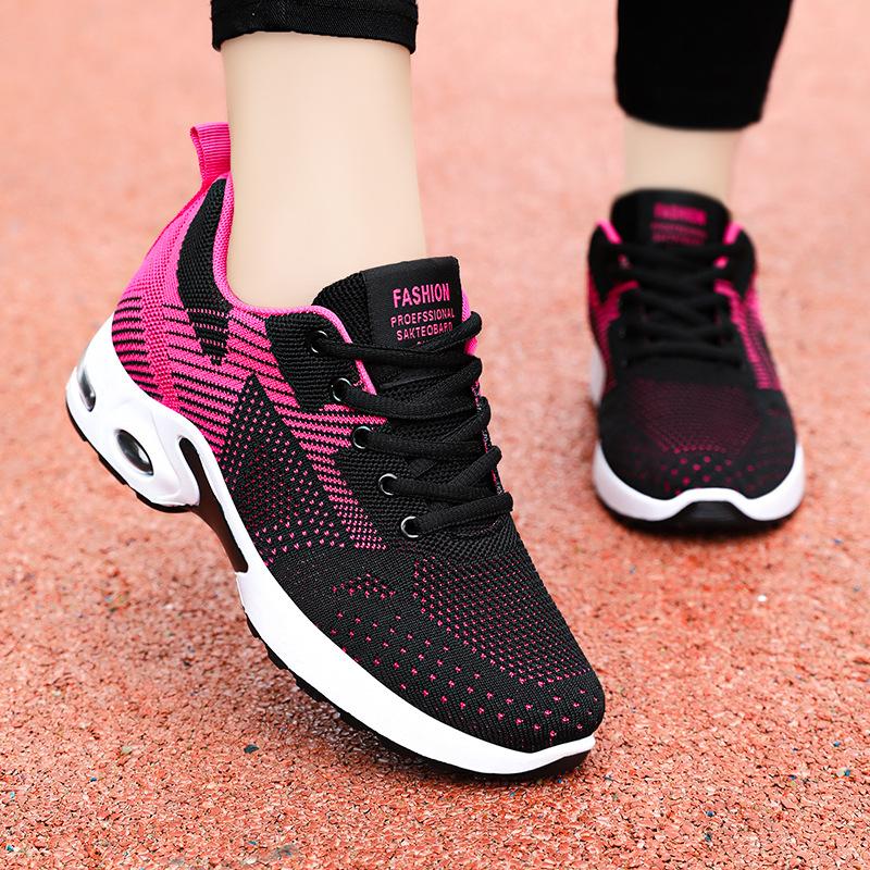 Running Shoes for Women's Summer New Large-size Casual Soft-soled Breathable Women's Shoes Lace-up Air Cushion Sneakers for Women
