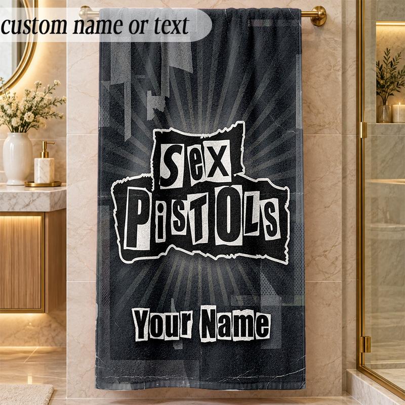 Beach TowelSex Pistols Custom Name Text Personalized Soft Towel for Beach Pool Indoor Home Decor Gift
