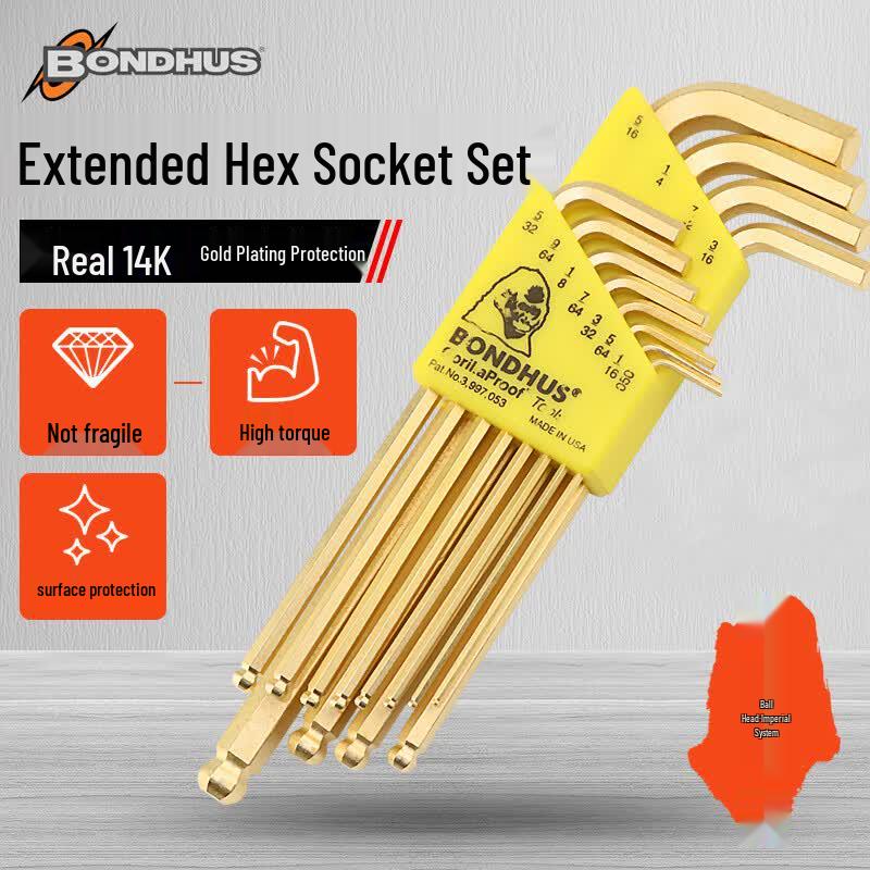BONDHUS Protanium 7-Piece Metric Ball End Hex Key Set
