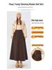 2025 New Design Women's Irregular Gray Woolen A-Line Tie-Up Long Skirt for Autumn/Winter