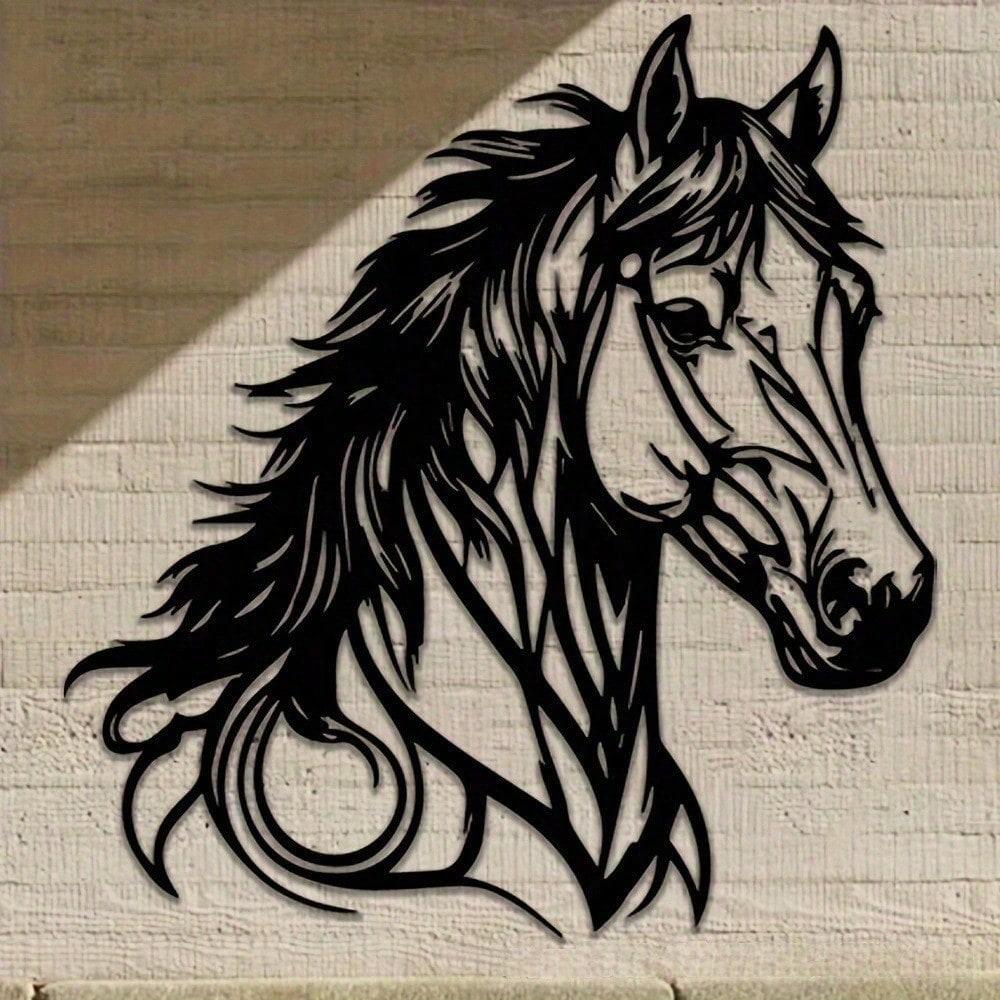 Metal Horse Wall Art Home Decor Rustproof Sculpture Perfect Gift for Horse Lovers