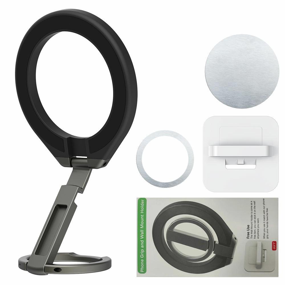 

T6 Zinc Alloy Double-Sided Magnetic Desktop Phone Holder Free Rotation Foldable Stand for iPhone 16/16 Plus/16 Pro/16 Pro Max
