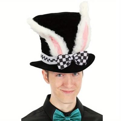 1 pièce Taille Unique pour Tous Chapeau de Pâques Déguisement Fête de Fête Décoratif Haut Chapeau avec Oreilles Velours Oreilles de Lapin Chapeaux de Fête