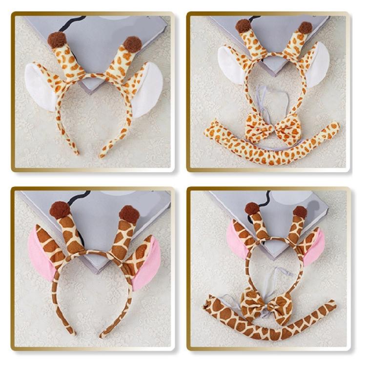 Giraffenhaarband, Halloween-Stirnband, niedliches Plüsch-Giraffenohren-Haarband, Kostümaccessoires, Tierkopfbedeckung, Make-up-Dekorationen