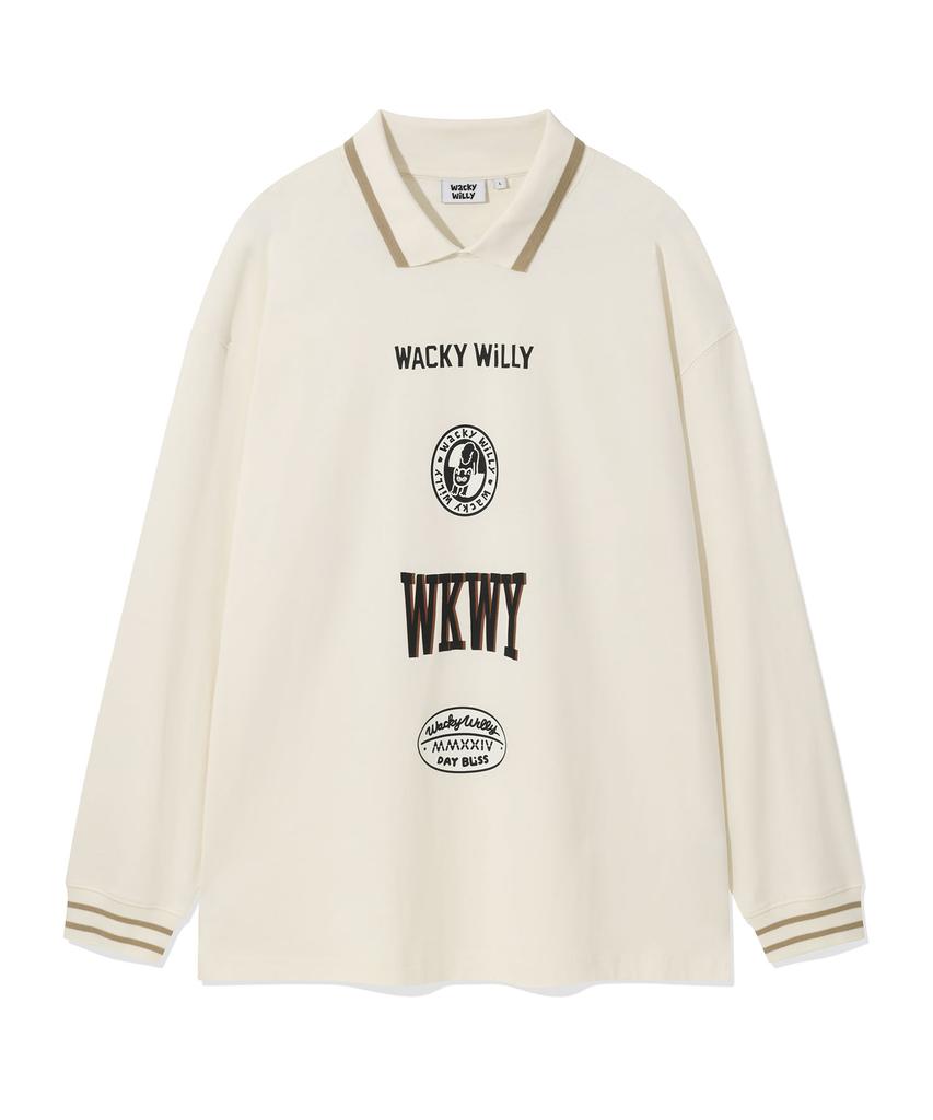 WACKY WILLY Collar Point Long Sleeve Cream