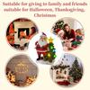 Christmas Santa Figurine Solar Light Resin Snowman Santa Claus Tree Statue Decorative Lamp Home Office Desktop Ornament
