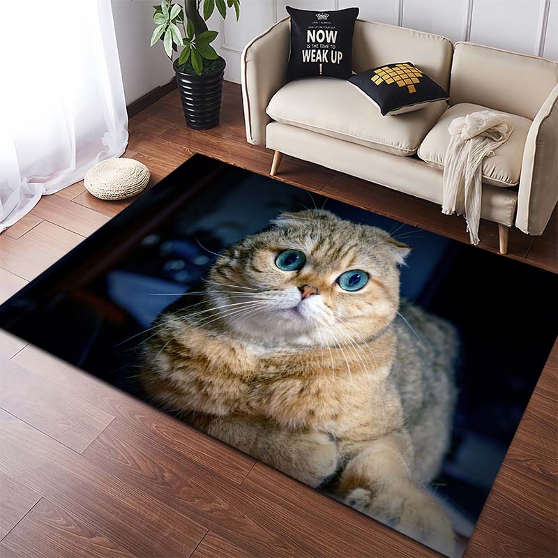 

Cartoon Cats Fishing at Sunset Area Rug, Animal Illustration Non-Slip Floor Mat 40x60cm( 15x23in )