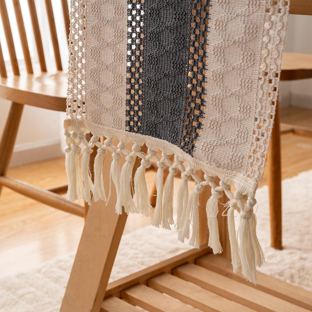 Böhmisch Rustikal Hochzeit Brautparty Abendessen Baumwolle Leinen Tischläufer