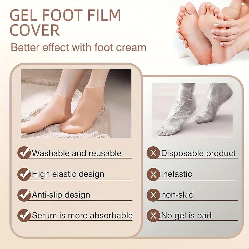1 Pair Black Silicone Toe Socks, Women's Moisturizing Anti-cracking Foot Socks, Suitable for Dry Heels