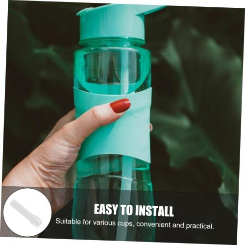 HEALEEP 6-Piece Washable Silicone Straw Accessories, Lightweight and Flexible Replacement Straws for Large Toilet Water Cups, Clear Tumbler Straws for