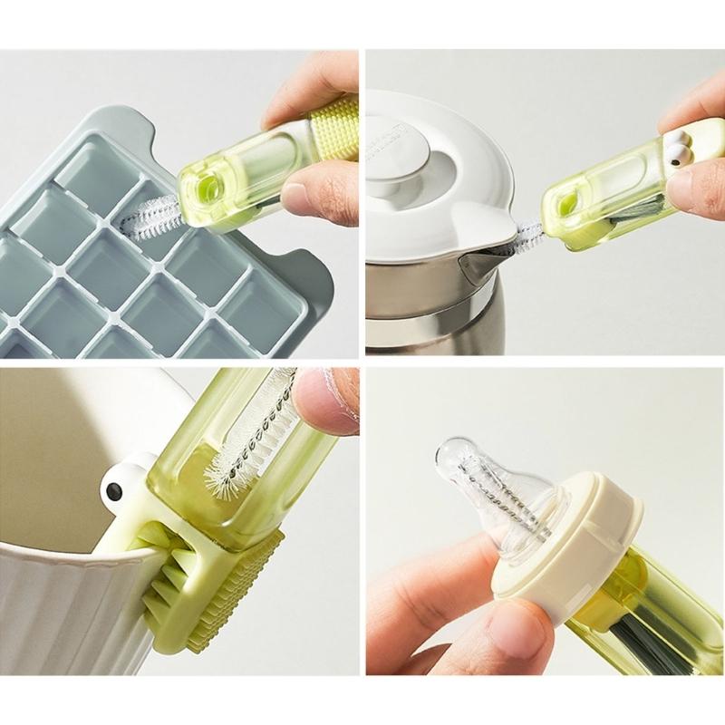 Feeding Bottle Brush Multi-Use Cup Lid Brush Food Grade Pacifier Teats Brush Nipple Cleaning Brush Tool Baby Essential