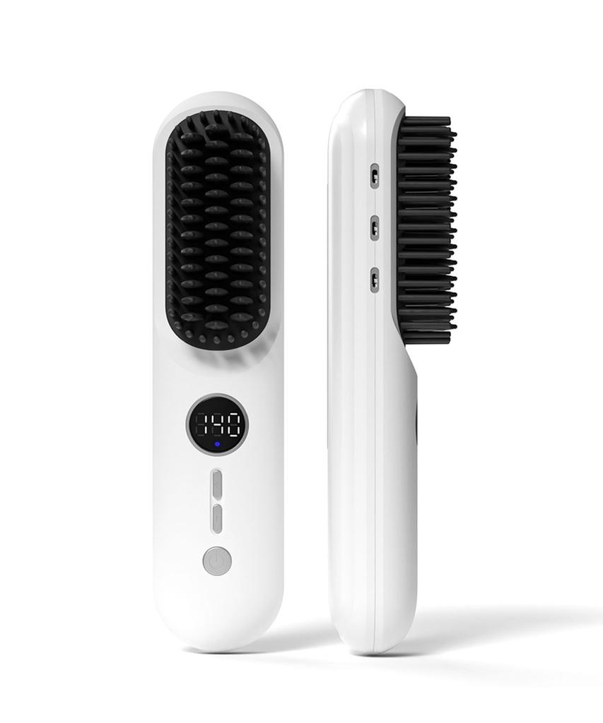 Volume Up Cordless Comb Hair Straightener Ceramic Heating Brush Straightener