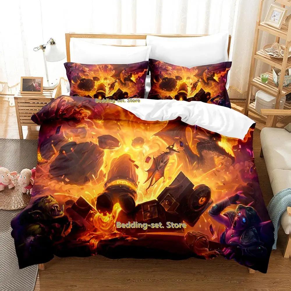 Game Hearthstone Heroes of Warcraft Bedding Set Cartoon Anime Three-piece Set Teenager Bedroom Duvetcover Sets
