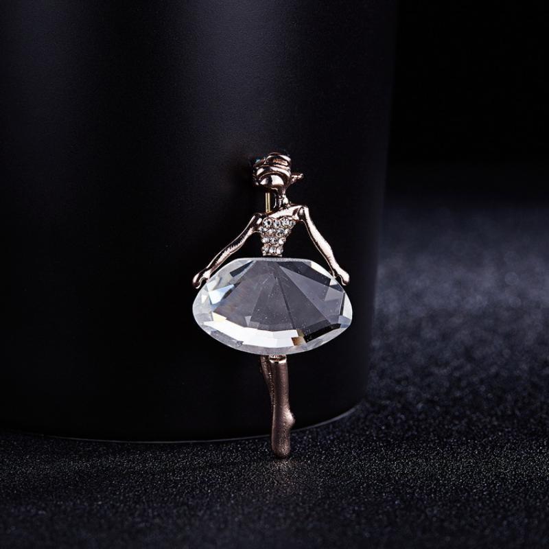 Tanz Ballett Brosche für Damen Rhythmische Sportgymnastik Glitzernder Kristall Zirkon Pins Hochzeitskleid Schmuck