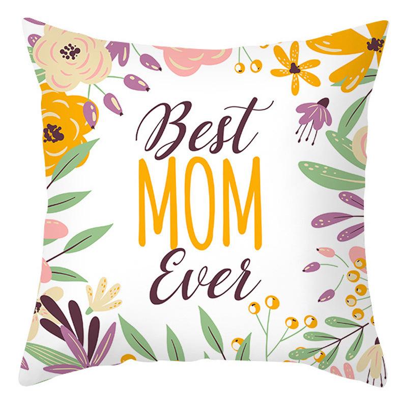 Mother's Day Pillow Cover Home Office Peach Skin Cushion Cover Sofa Car Cushion Cover Backrest