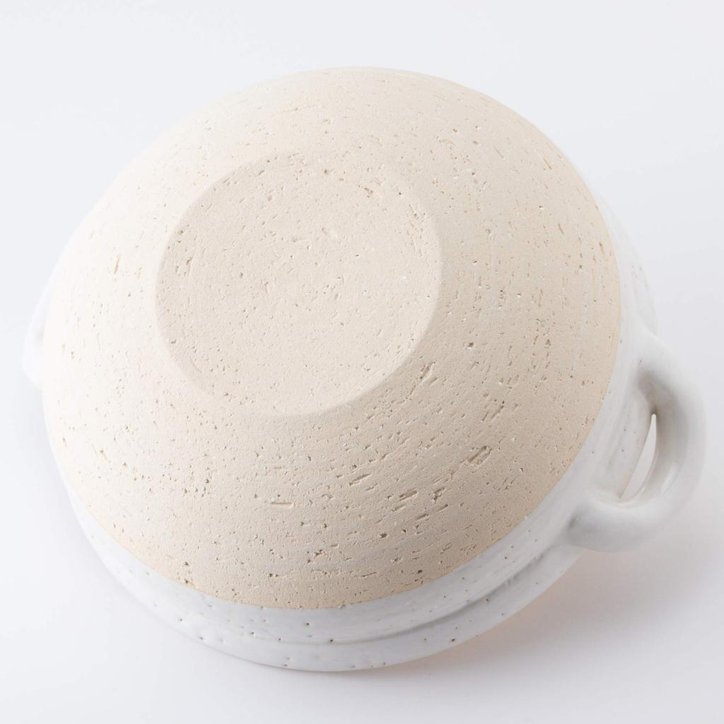 Hasenen Earthen Pot Healthy Steam Pot Medium 27 Cm 2000 Ml For People Open Fire Only White Iga Ware Made In Japan 2-4 ZW-23