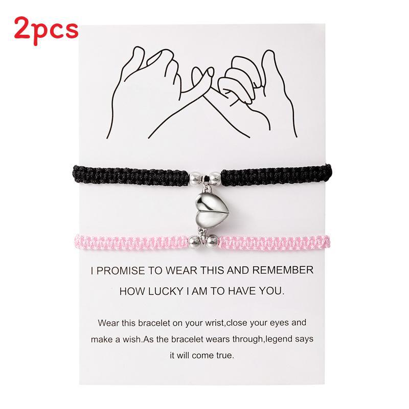 

Магнитные браслеты дружбы в форме сердца, ручная работа, подарок для пар Style A