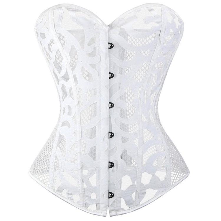 JYL TS black printed mesh sexy shapewear with European and American court corset support