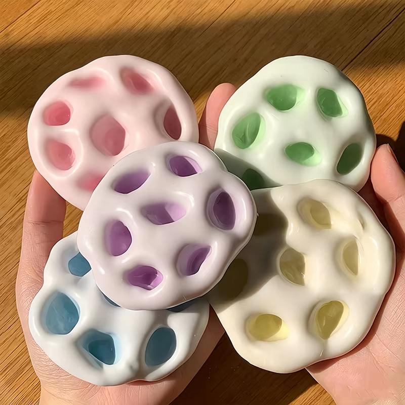Shapeable Vacuum Stress Ball Rainbow Glutinous Ball Stress Relief Noisy Ball Squeeze Fidget Toy Squishy Stress Ball for Adults