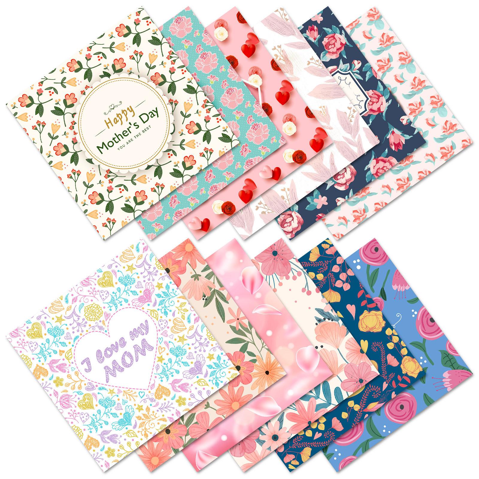 

12 листов/В каждой упаковке маленькая цветочная бумага для фона материнского сюжета в стиле инс, теплых тонов, для ручного аккаунта, для DIY фона, картон 15*15CM