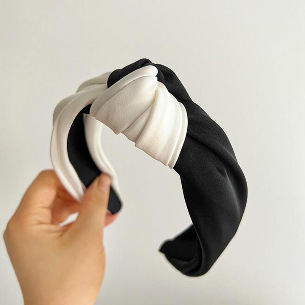 PROLY New Fashion Hairband For Women 5CM Wide Side Two Colors Patchwork Headband Casual Center Knot Headwear Hair Accessories