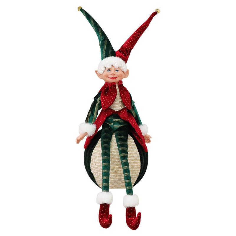 Christmas Elf Decor Plush Fabric Ornaments For Holiday Tree And Hotel Window Display