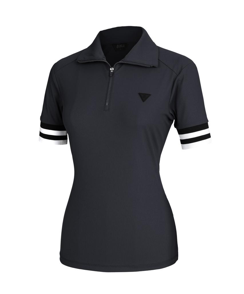 2ELA Ribline Women'S Polo Half-Zip Short Sleeve T-Shirt 4 Colors