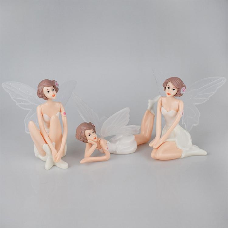 Romantic Fairies Figurines Angel Ornaments for Xmas Cake Topper Home Decor 3Pack
