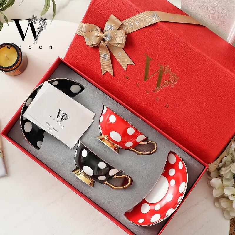 WOOCH Модный Подарочный Набор Чашка с Блюдцем в Горошек