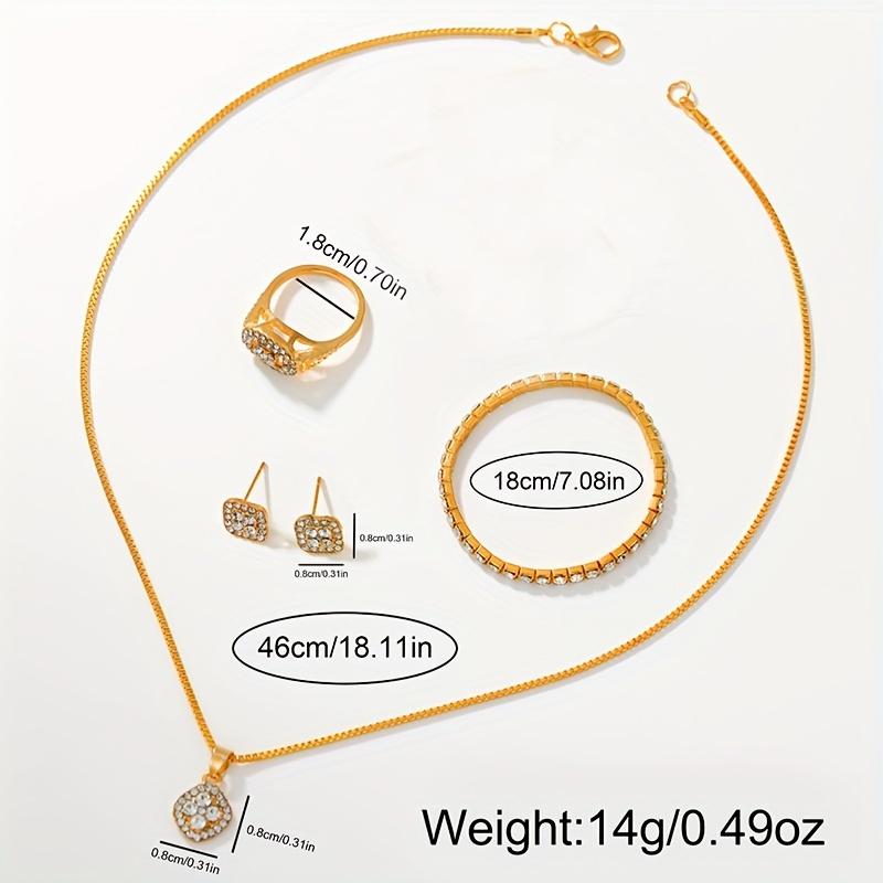6pcs Women's Watch Set, Women's Fashionable and Casual Quartz Watch and Necklace Bracelet Ring Earring Accessory Set