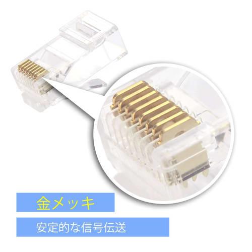 VCE [100-Pack] UL-Certified RJ45 Through-Type Connectors for CAT6, CAT5E, and CAT5 LAN Cables, Easy Wiring, Break-Resistant, 23-26AWG