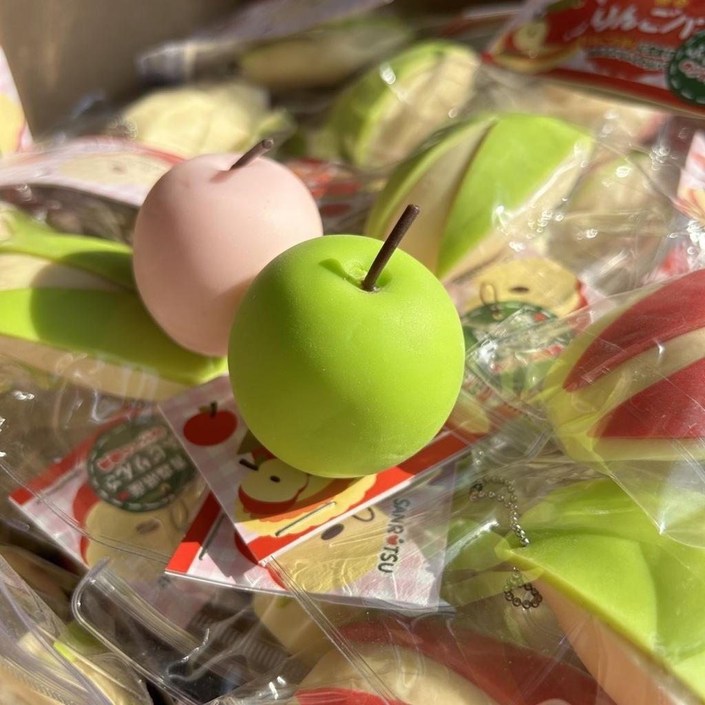 Taba Squshy Kawaii Small Animation Little Bunny Apple Slice Pendant Tpr Press Fidget Stress Relief Toy For Girls, Holiday Gift