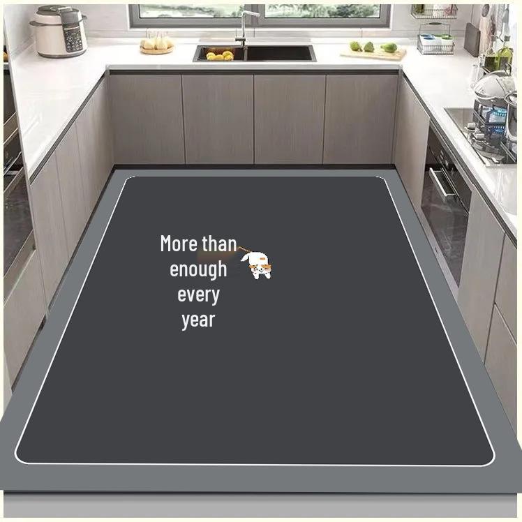 Water-Absorbent Non-Slip Diatom Mud Kitchen Floor Mat, Dirt-Resistant & Easy-to-Clean