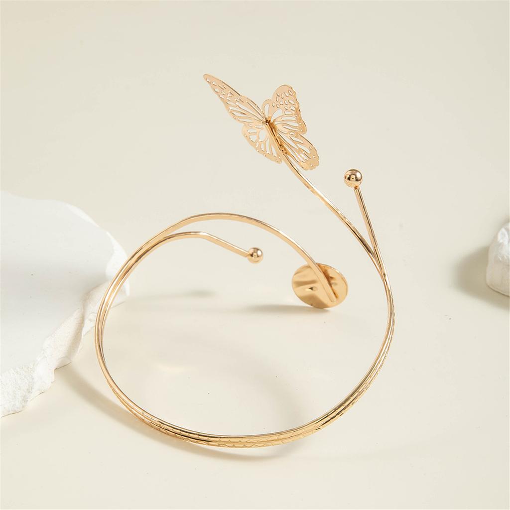 Punk Style Geometric Starfish Adjustable Opening Cuff Bracelet For Women Fashion Metal Arm Jewelry