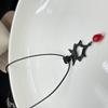 Gothic Ruby Heart Bat Wing Pendant Necklace
