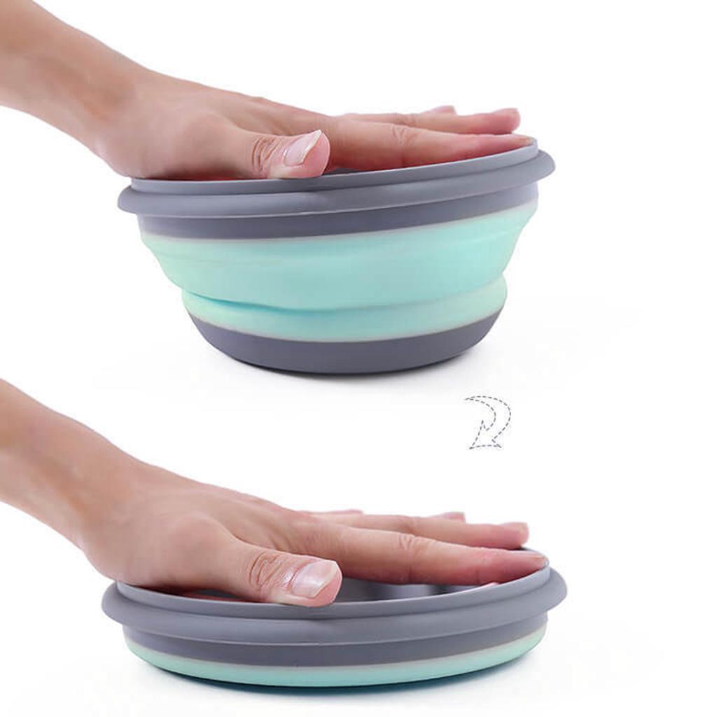 Collapsible Bowl Portable Tableware Expandable Outdoor Compression Travel Camping Picnic Anti-Spill Food Container for Baby Kids