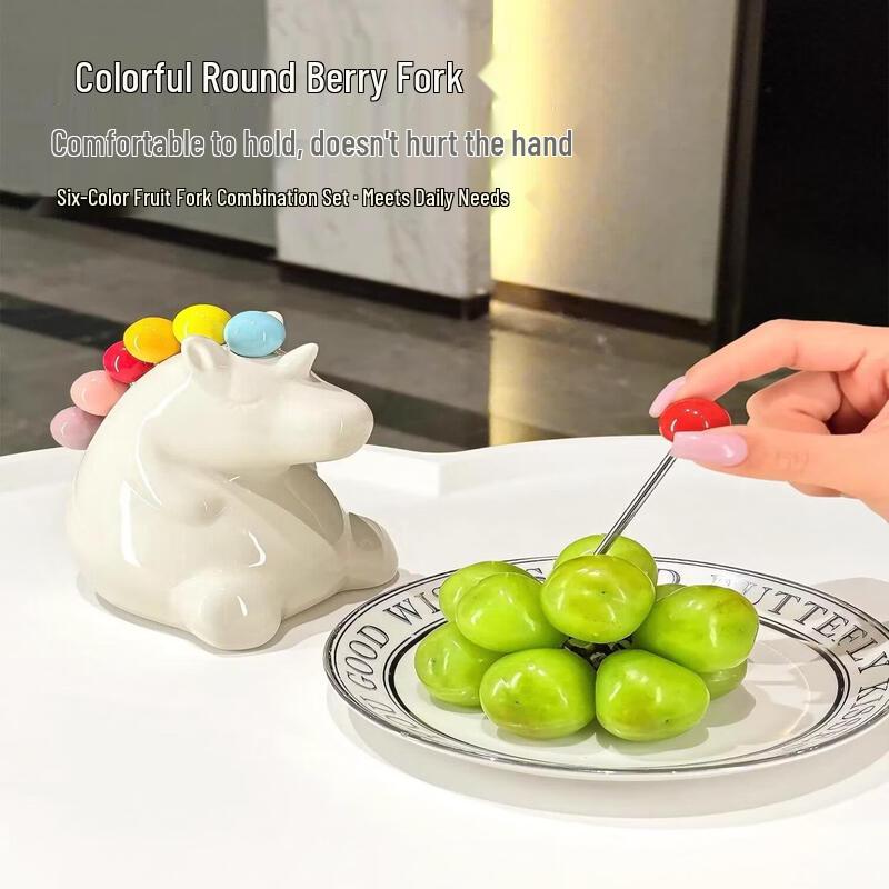 Unicorn Ceramic Fruit Fork