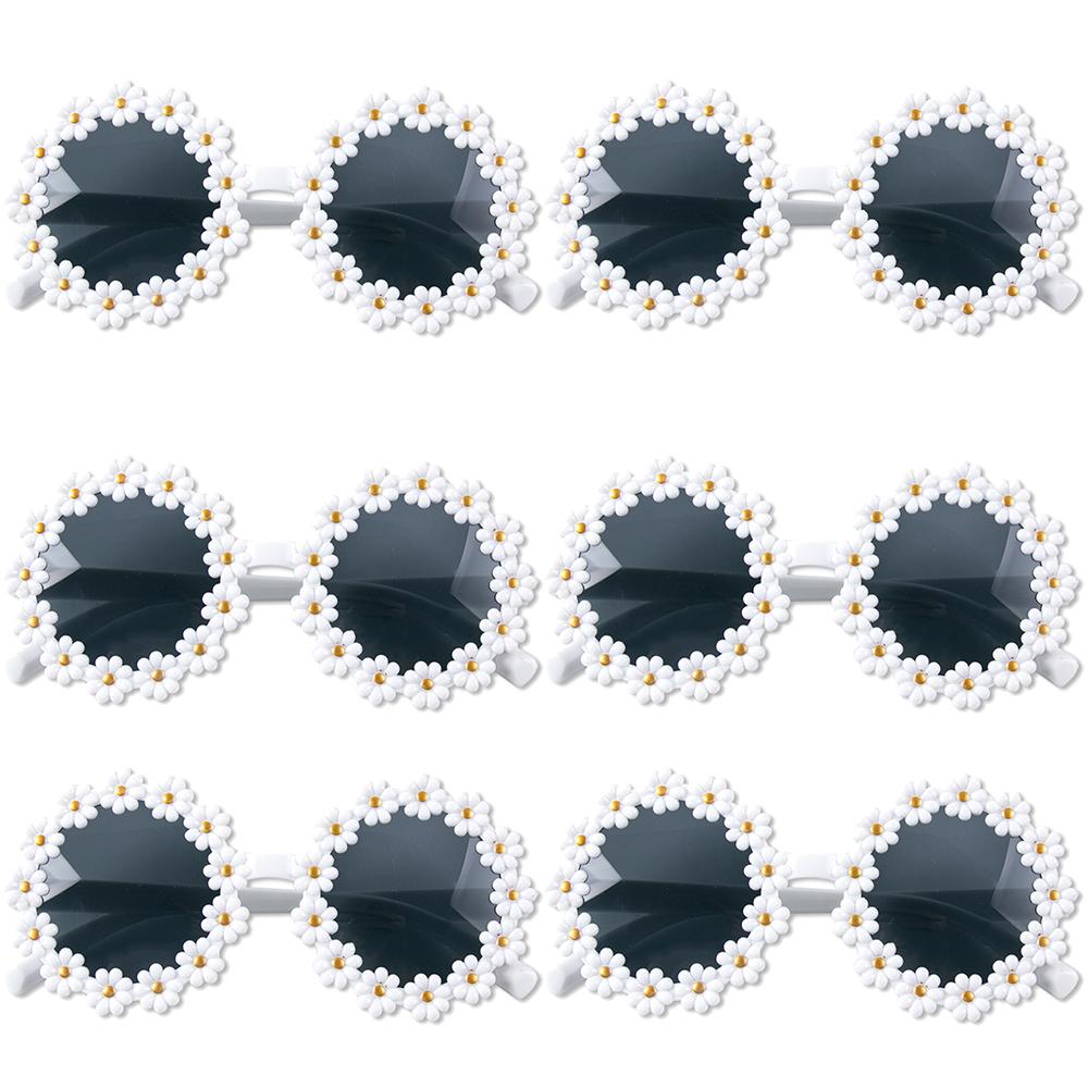 Flower Shaped Sunglasses Round Frame Glasses Daisy Flower Shaped Glasses for Baby Shower Birthday Wedding Outdoor Party Supplies