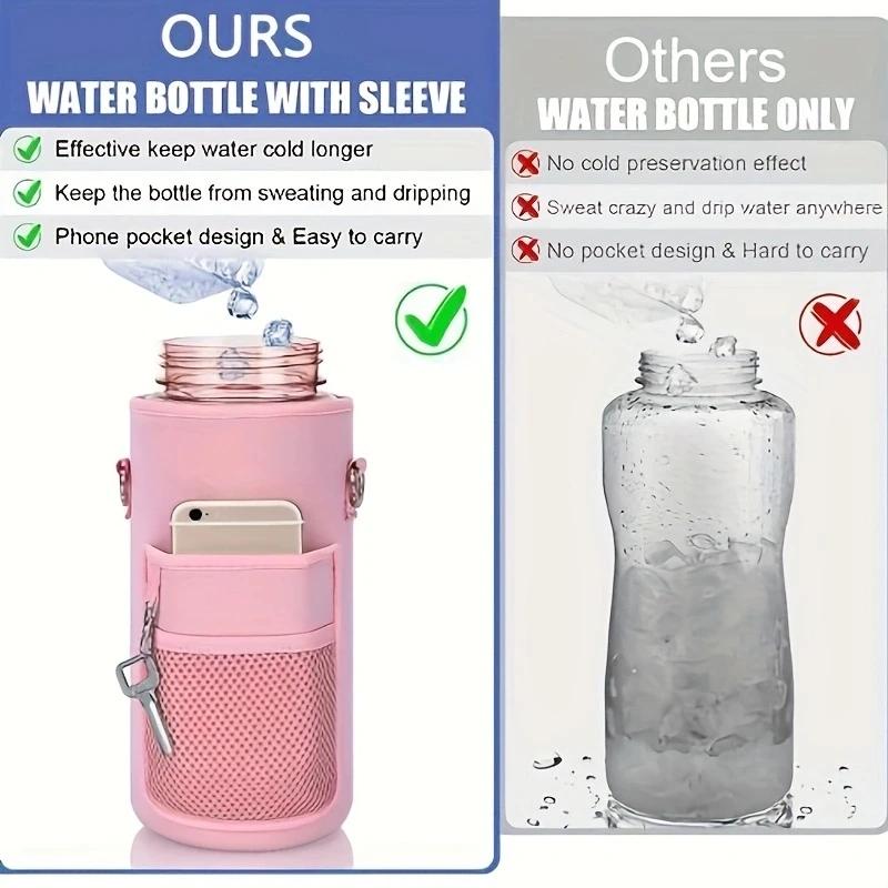 1pc-Outdoor Sports Kettle Cup Protective Case Large Capacity Cup Set Storage Key Mobile Phone Storage