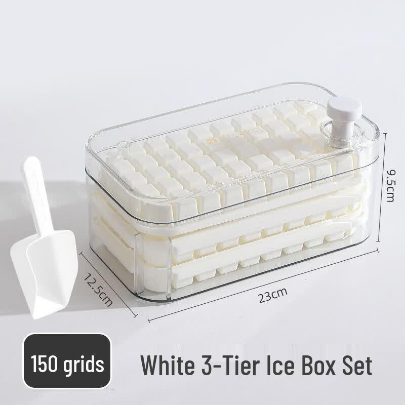 Qiwei Food-Grade Press-Type Ice Cube Tray with Storage Box