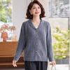 Datang Lady Senior Women's Sequin Cable Knit Cardigan