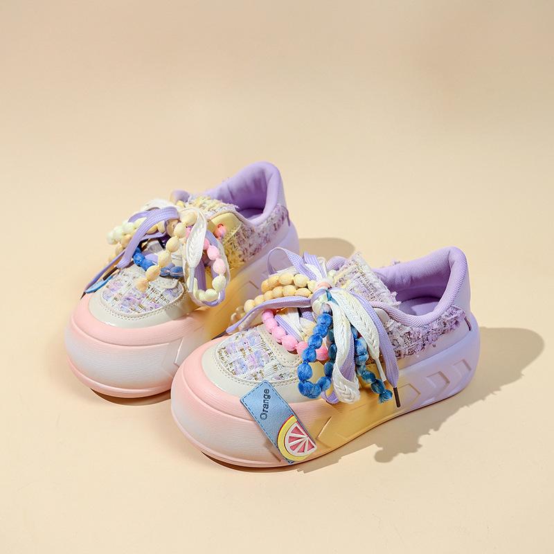 Niche Original Thick Baseplate Shoes Women's 2025 New Student Versatile Muffin Little White Shoes Sports and Leisure Big Head Shoes