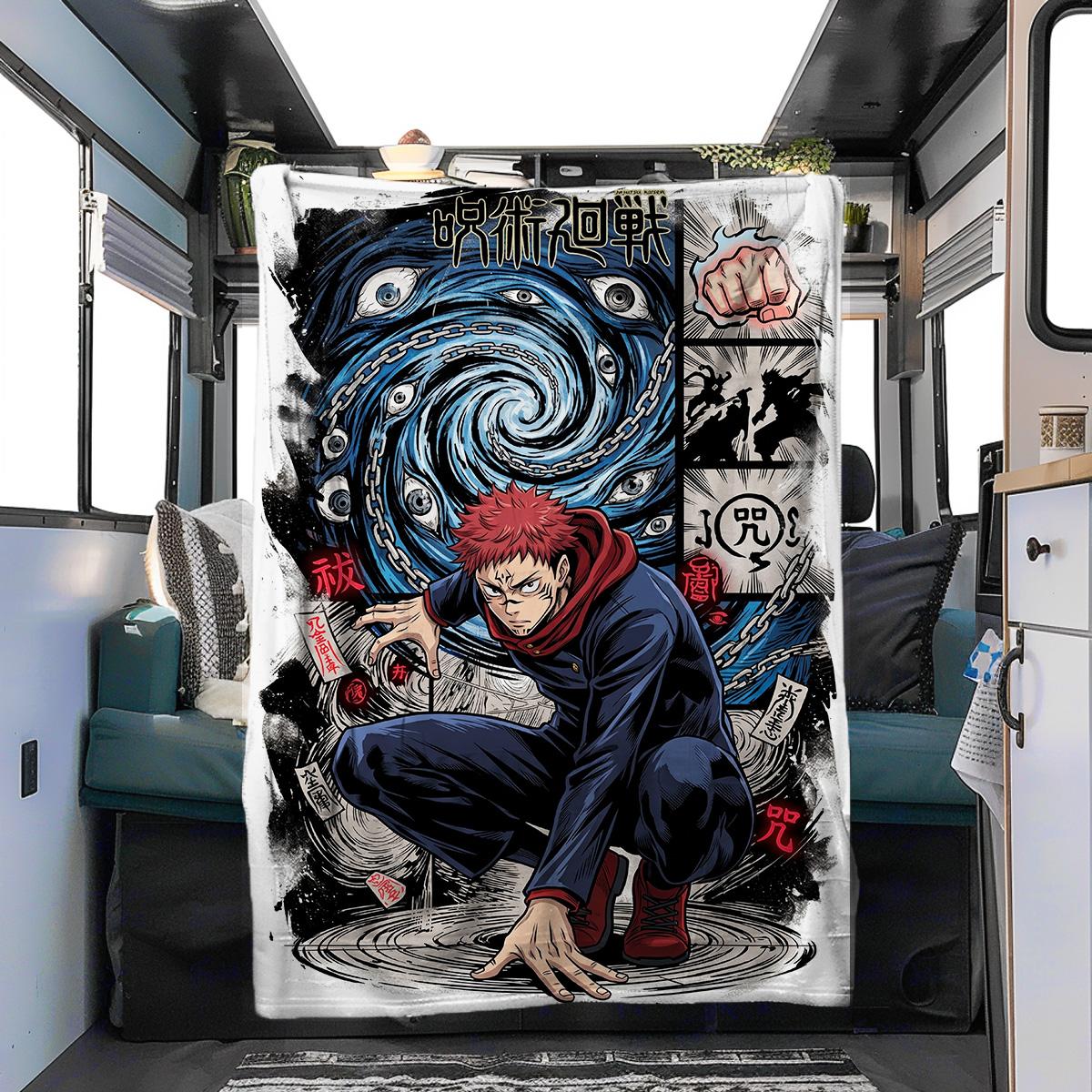 

Jujutsu Kaisen Flannel Blanket Warm Cozy Suitable for Home Bedrooms, Sofas, Travel & Picnics YUN6508 80cm x 120cm