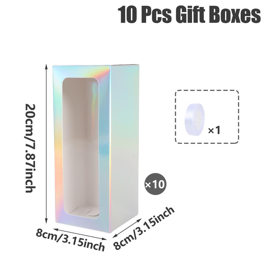 10pcs White Black Glass Laser silver Gift Box Glass Display Box Transparent Gift Box Water Cup Jar Sublimation Glass