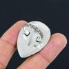 Natural Scolecite Gemstone 925 Sterling Silver Statement Ring Size 8 For Women