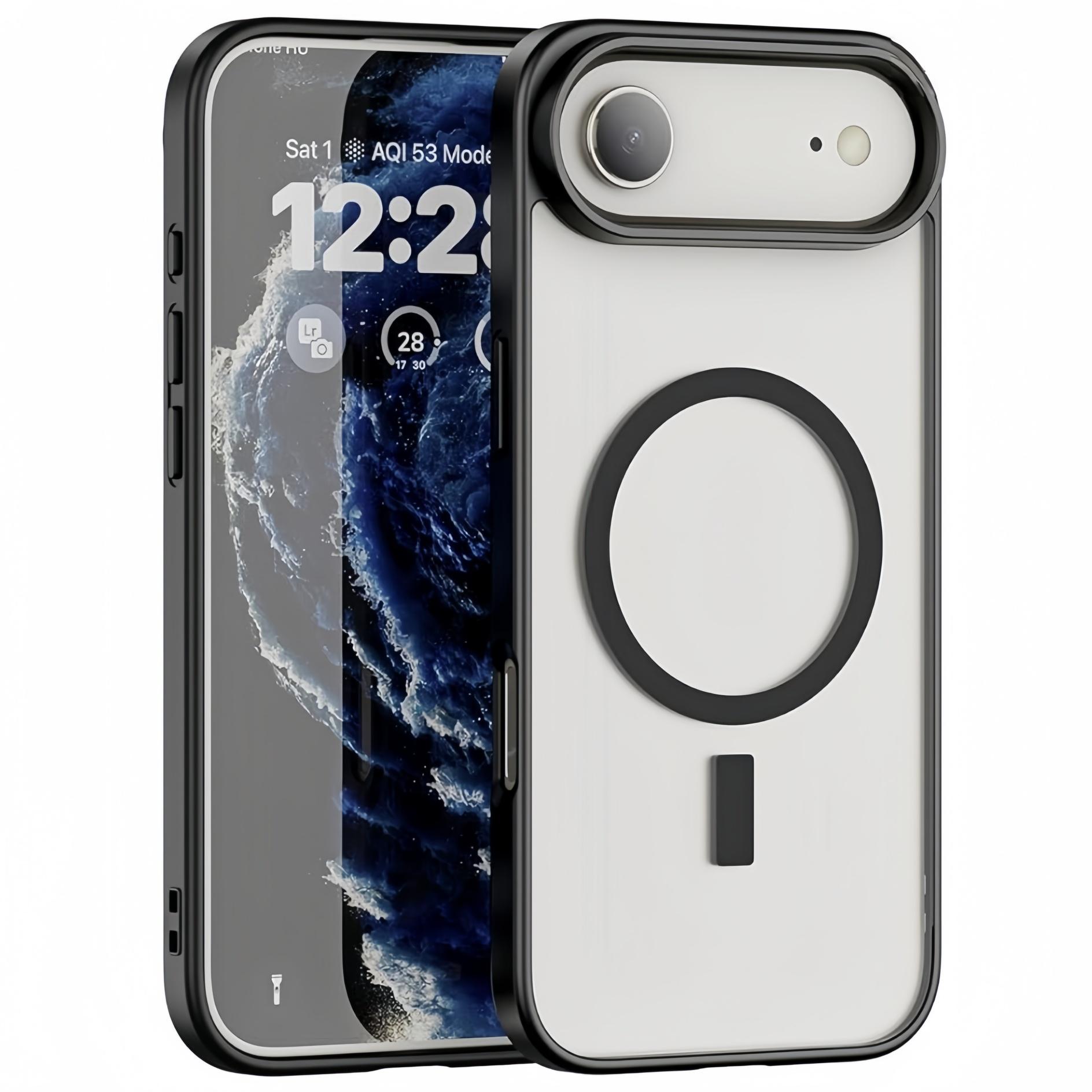 Acrylic Soft Shell Magnetic Transparent Phone Case For iPhone Air,Slim Drop Protection Rugged Shockproof Protective Cell Cover iPhone Air чёрный