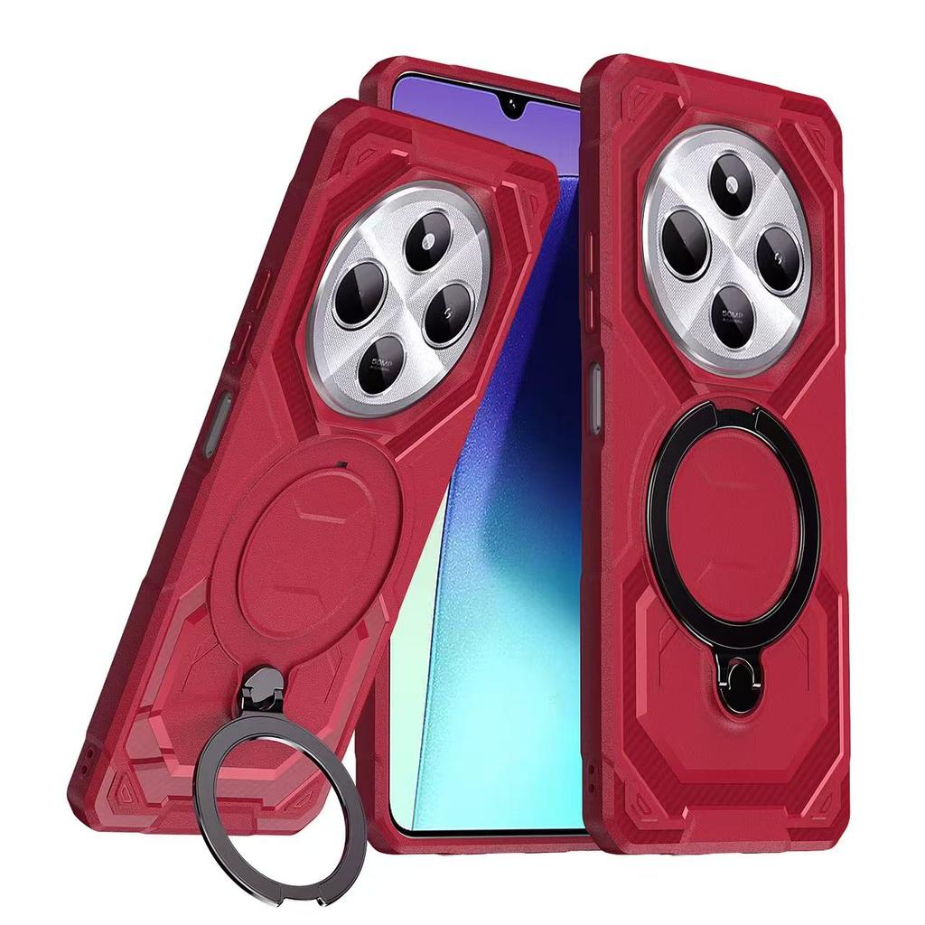 Case For Redmi 14C 360° Rotate Ring Stand Car Magnetic Shockproof Cover For Redmi Note 14 Pro Plus 4G 5G Protective Bracket Case