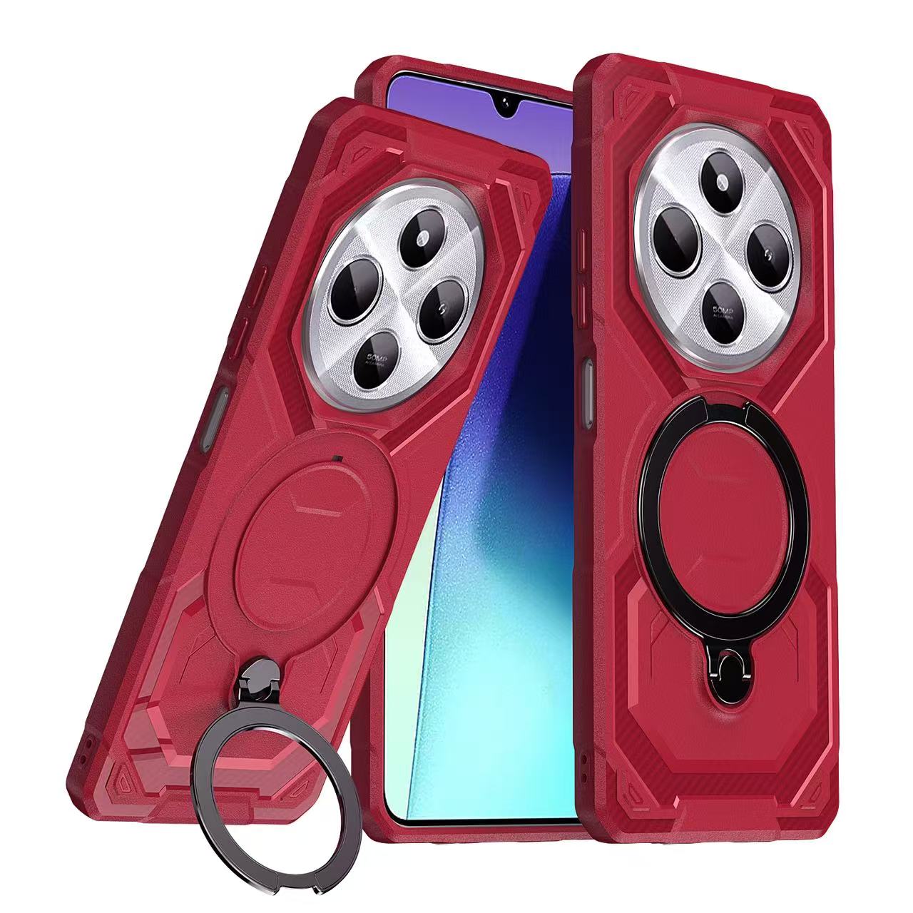 

Чехол для Redmi 14C с кольцом-подставкой, вращающимся на 360°, автомобильный магнитный противоударный чехол для Redmi Note 14 Pro Plus 4G 5G, защитный чехол-подставка Redmi 14C