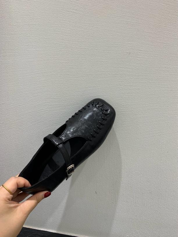 Sheepskin Version~ Autumn Retro Square Head Shallow Mouth Flat Bottom Old Money Style Single Shoes Women's Design Sense Late Evening Wind Mary